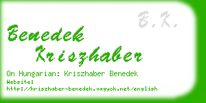 benedek kriszhaber business card